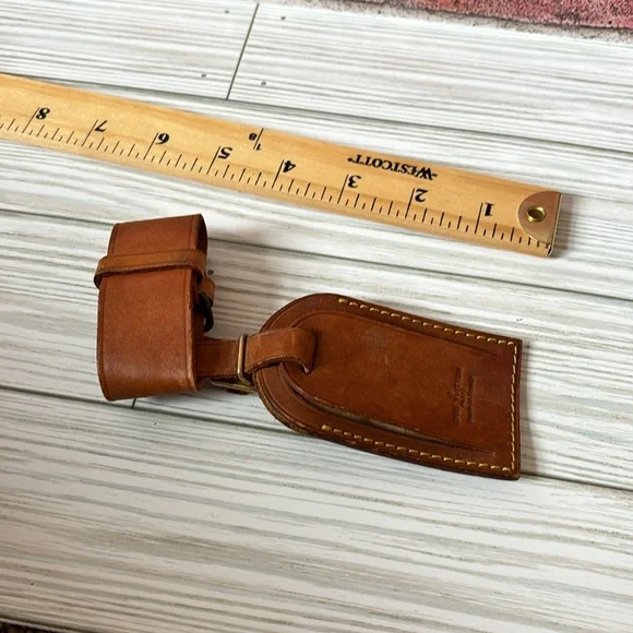 Louis Vuitton Leather Luggage Tag and Poignet set of 2